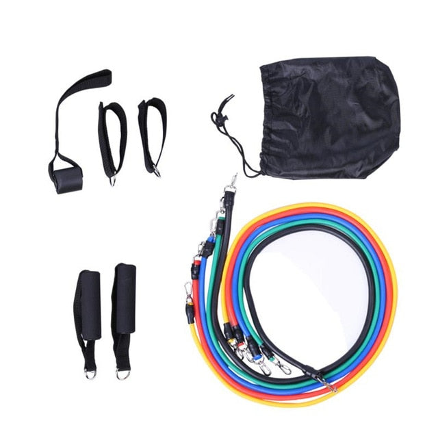 17Pcs/Set Latex Resistance Bands Gym Door Anchor Ankle Straps Resist band Kit Yoga Exercise Band Fitness Rubber Loop Tube Pull