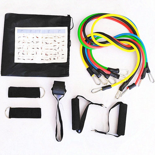 17Pcs/Set Latex Resistance Bands Gym Door Anchor Ankle Straps Resist band Kit Yoga Exercise Band Fitness Rubber Loop Tube Pull